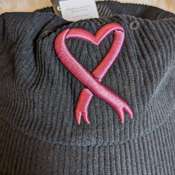 Breast Cancer Awareness ballcap. black corduroy with pink stitching NWT - Picture 3 of 4